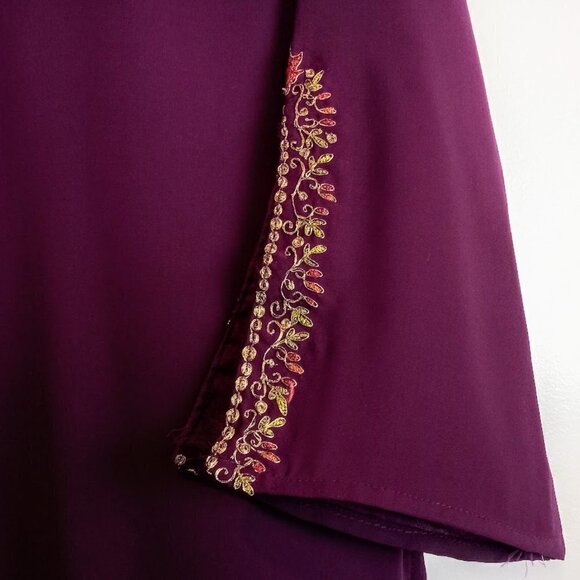 Saachi Purple Metallic Embroidered Kurti NWT - Picture 4 of 6